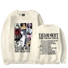 (Apricot, S) Taylor Swift The Eras Tour Printed Unisex Sweatshirt Long Sleeve Crew Neck Loose Pullover Tops Fans Gifts For Men Women
