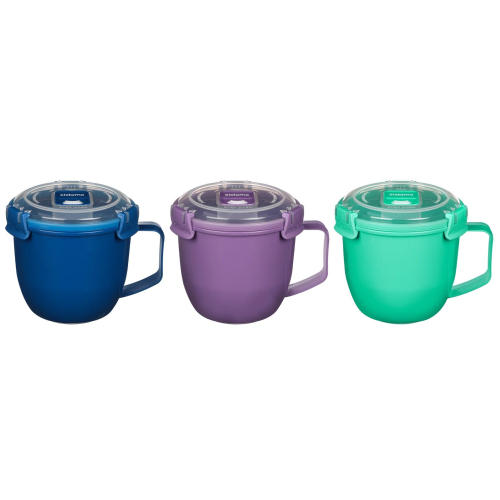 Sistema Sistema Soup Mug 565ml Set of 3 Assorted Colours 1