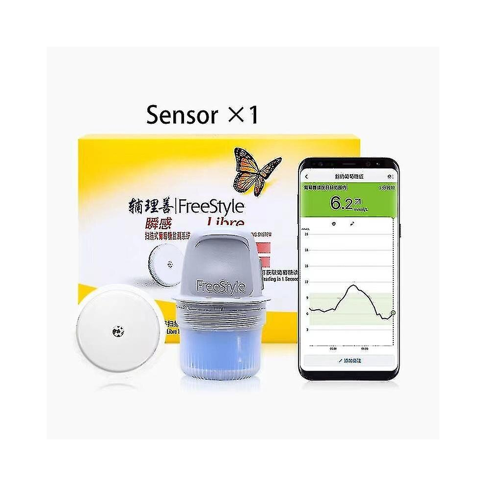 (Libre sensor 1pcs) Freestyle Libre 24-hour Real-time Monitoring Blood Glucose Meter Sensor Scanner Sanguis Finger Diabetes Blood Glucose Monitor Kb