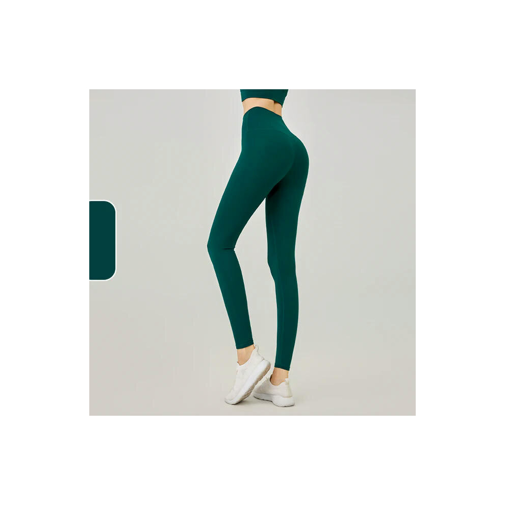 (Dark Green, L) 2023 New Yoga Leggings Women Sports Pants Tights Seamless Sport Female Gym Leggings Workout Fitness Pants Athletic Wear