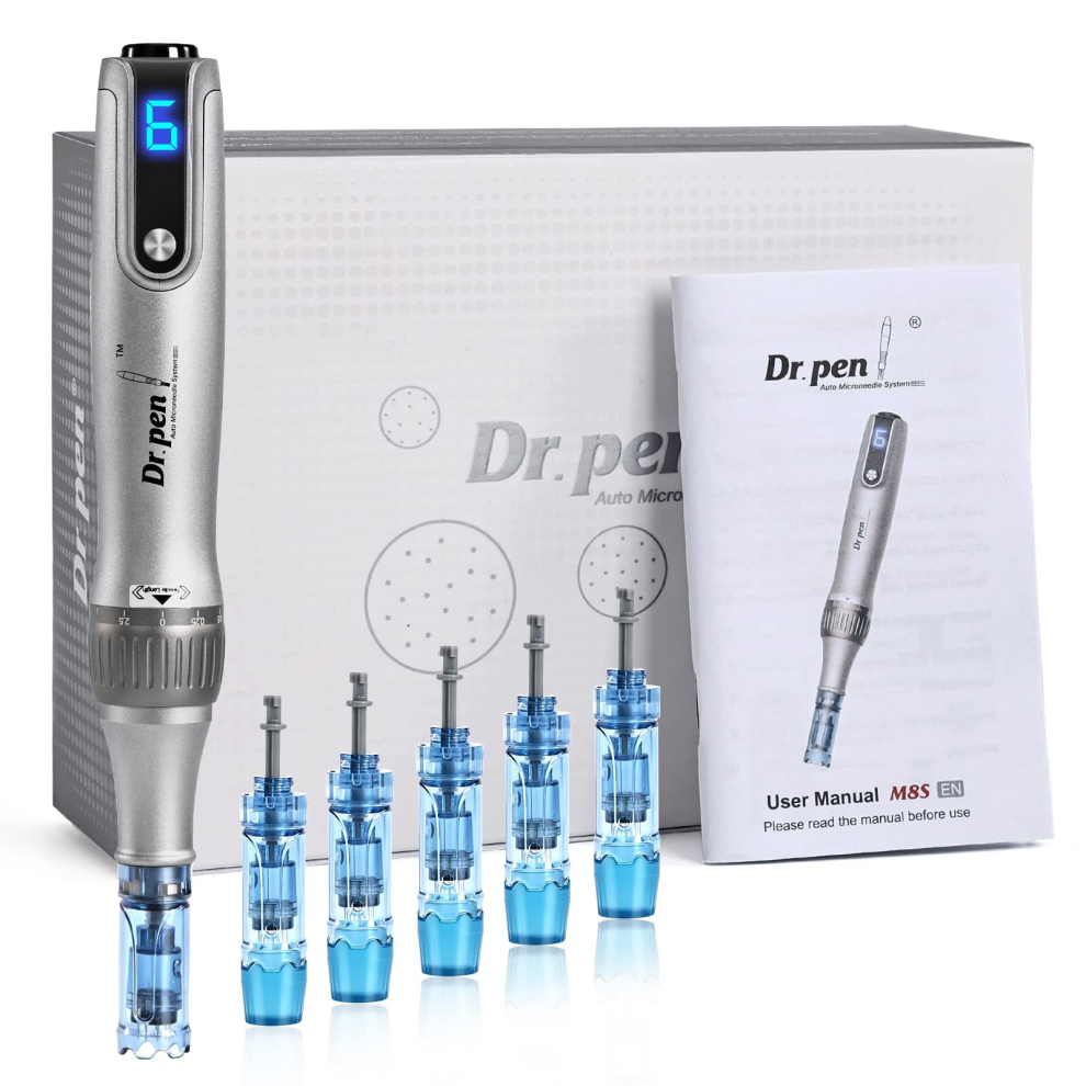 Dr.pen Microneedling Professional Dermapen M8S Wireless Derma Roller Pen with 3pcs 12PIN 3pcs 36PIN Replacement Cartridges Needles
