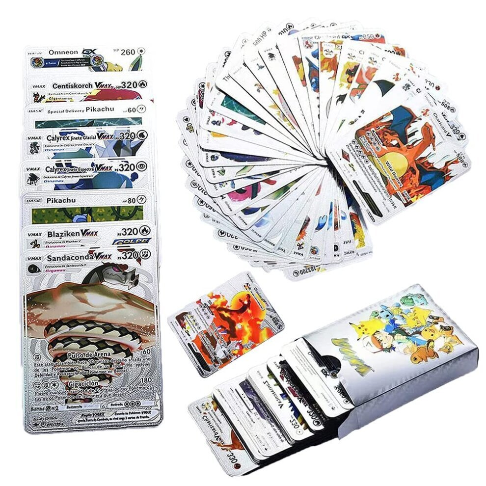 (Silver) Pokemon Card Battle Trainer Collection Cards Toys