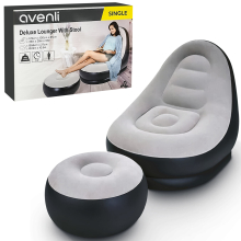 (Single Couch) Deluxe Inflatable Lounger Ottoman Couch Gaming Chair Foot Stool Seat Air
