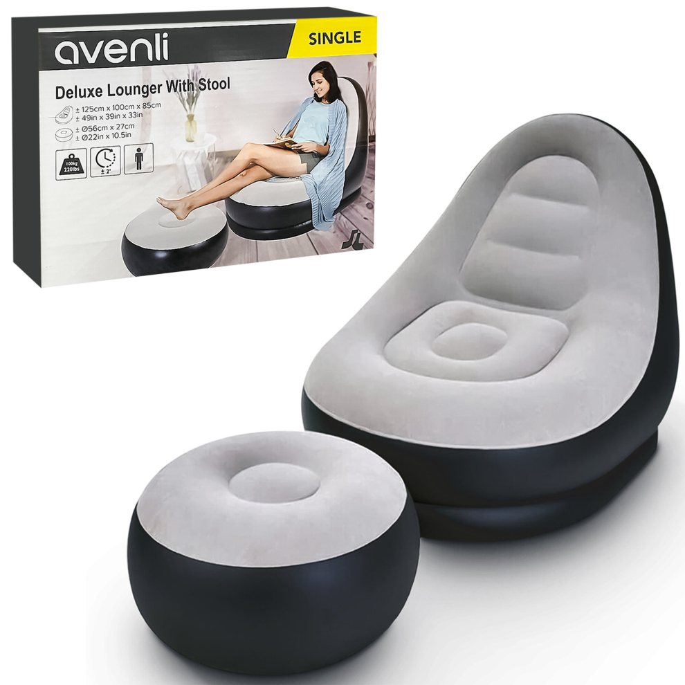 (Single Couch) Deluxe Inflatable Lounger Ottoman Couch Gaming Chair Foot Stool Seat Air-image-OPC-PD852M2-NEW