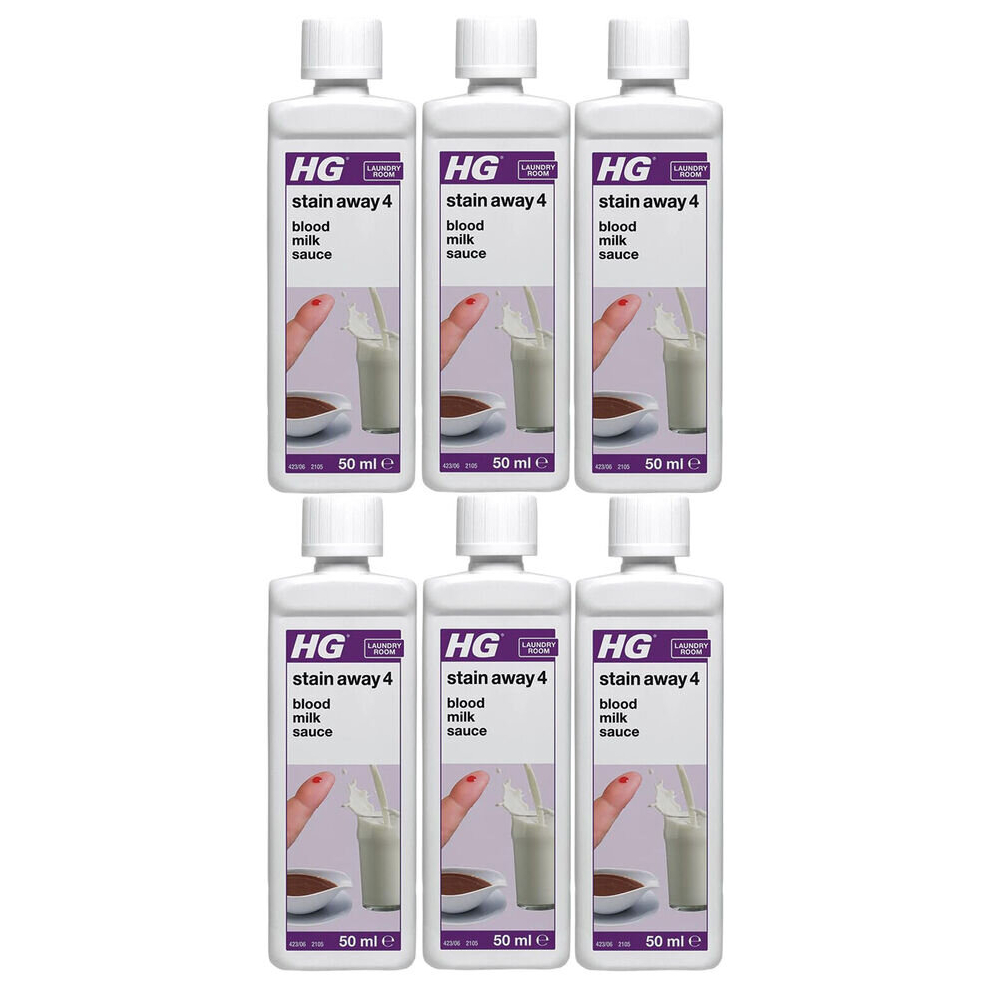 6 x HG Stain Away No. 4 Stain Remover Sauce Gravy Spices Blood - 50ml