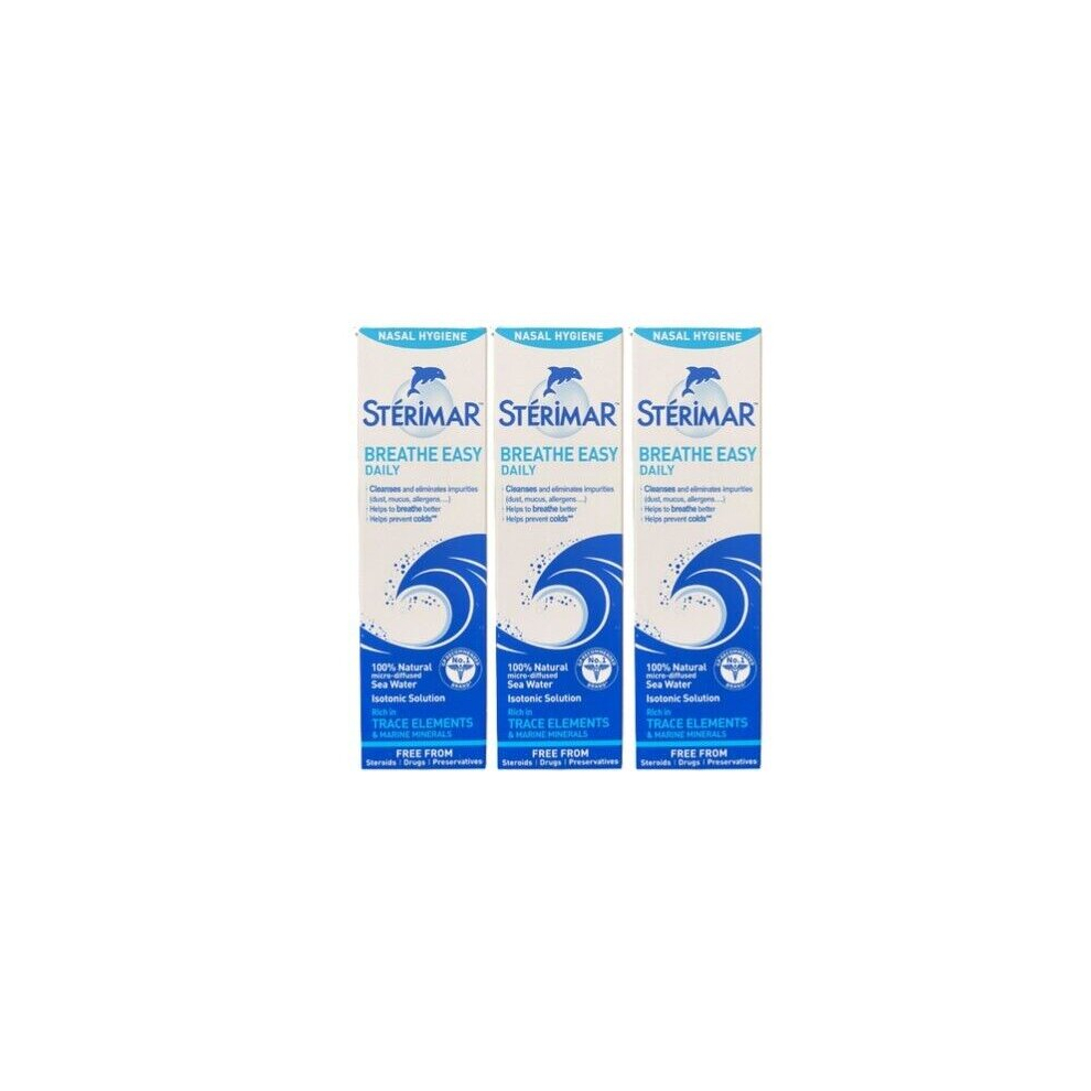 Sterimar 3 X Breathe Easy Daily Nasal Hygiene Isotonic Solution Spray - 100Ml
