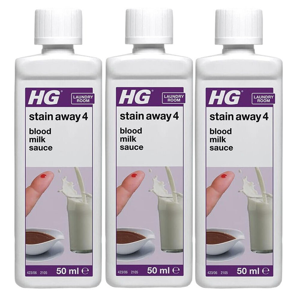 3 x HG Stain Away No. 4 Stain Remover Sauce Gravy Spices Blood - 50ml