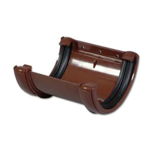 FloPlast Half Round Gutter Union, Brown