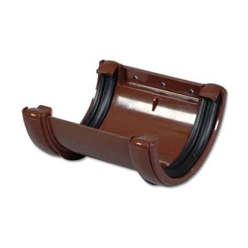 FloPlast Half Round Gutter Union, Brown