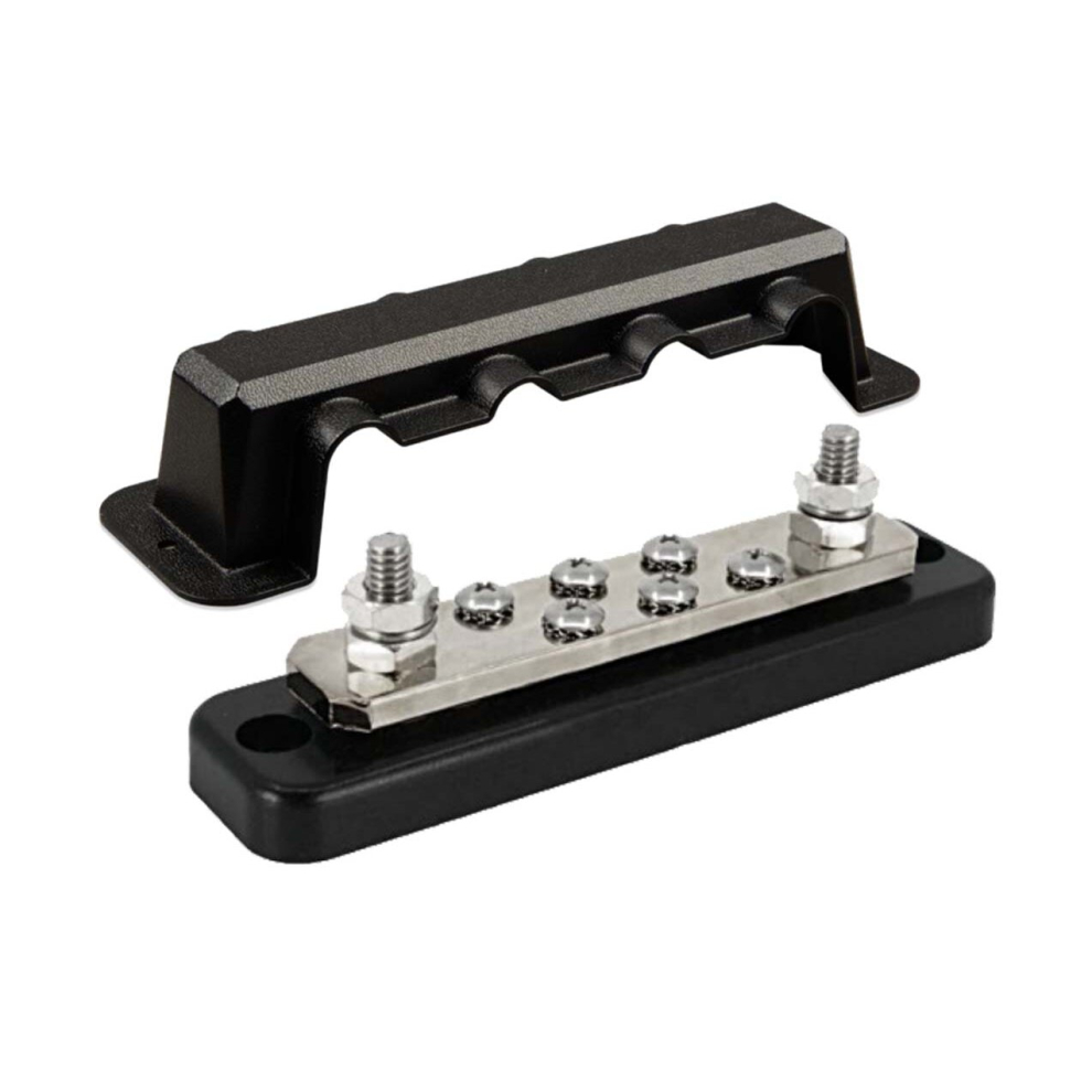 (Busbar 250A 2P With 6 Terminals +Cover,) Victron Energy 150A, 250A & 600A Busbar For High Current & Removable Cover 8719076056386