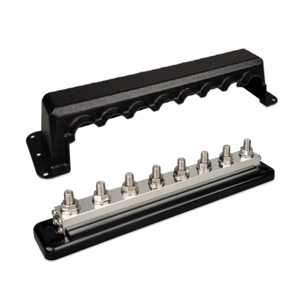 (Busbar 600A 8P With 8 Terminals +Cover) Victron Energy 150A, 250A & 600A Busbar For High Current & Removable Cover 8719076052234