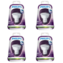 PHILIPS 35W GU10 ** 4 Pack ** Bulbs 3000K White