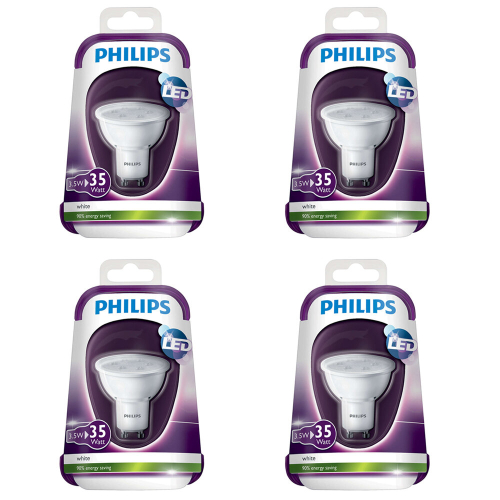 Philips PHILIPS 35W GU10 ** 4 Pack ** Bulbs 3000K White