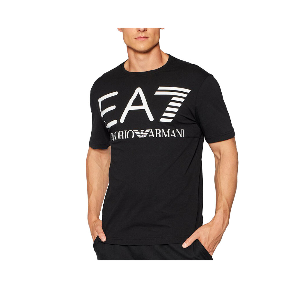 (2XL) ARMANI EA7 6KPT23 Mens T Shirt Emporio Armani Black Tee