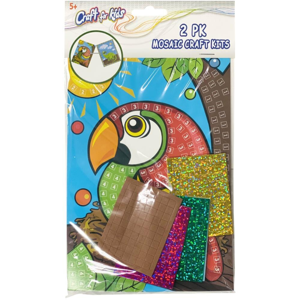 (Parrot and Dinosaur) Mosaic Foam Craft Picture Kit