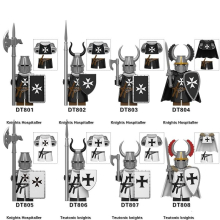 8PCS Medieval Crusader Temple Holy Sepulcher Teutonic Hospital Heavy Armor Knight Minifigure