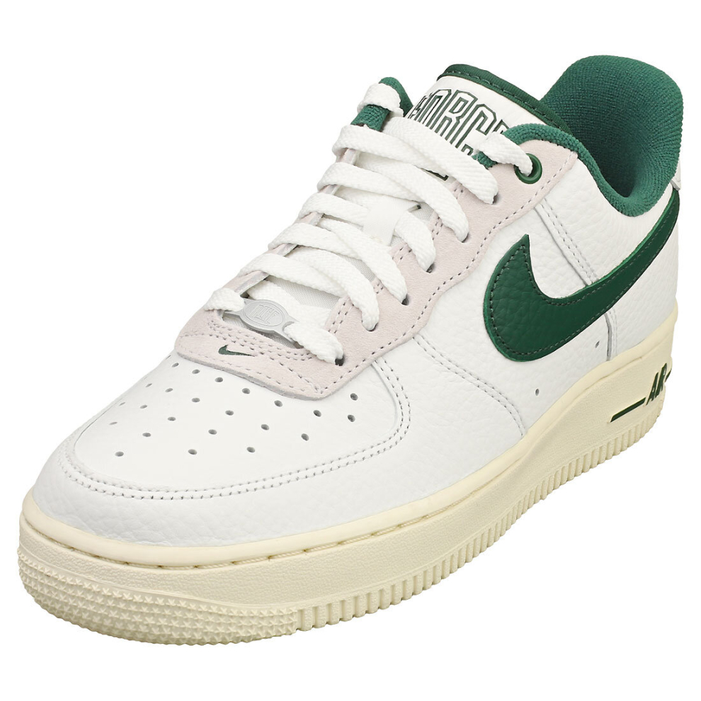 Nike Air Force 1 07 Womens Fashion Trainers in White Green - 3.5 UK