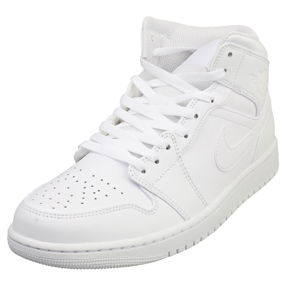 Nike Air Jordan 1 Mid Mens Fashion Trainers in White - 10.5 UK