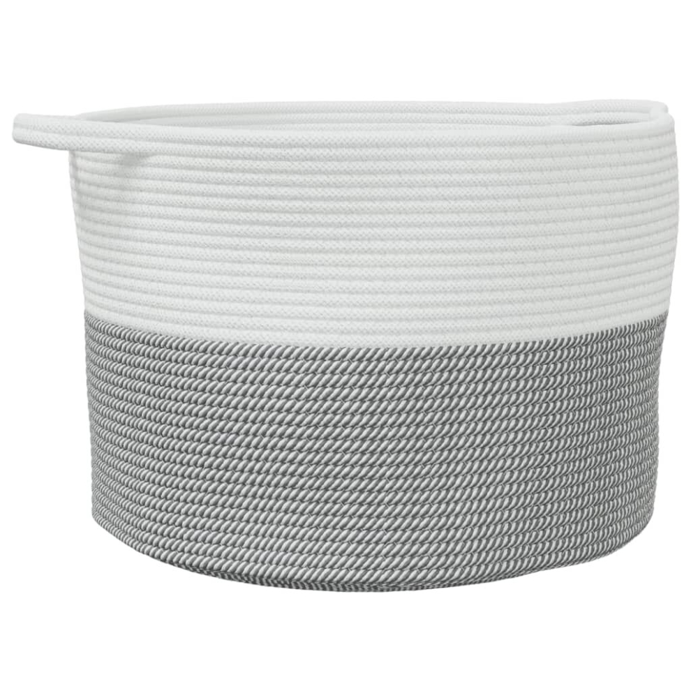 Vidaxl Laundry Basket Laundry Hamper Bin Laundry Sorter And Cotton Grey/White