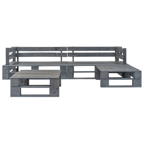 VidaXL vidaXL 4-tlg. Garten-Sofagarnitur aus Paletten Holz Grau 1