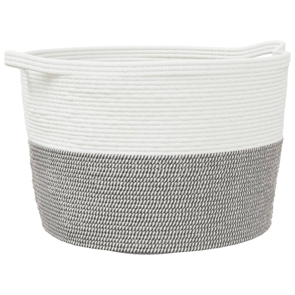 Vidaxl Laundry Basket Laundry Hamper Bin Laundry Sorter And Cotton Grey/White
