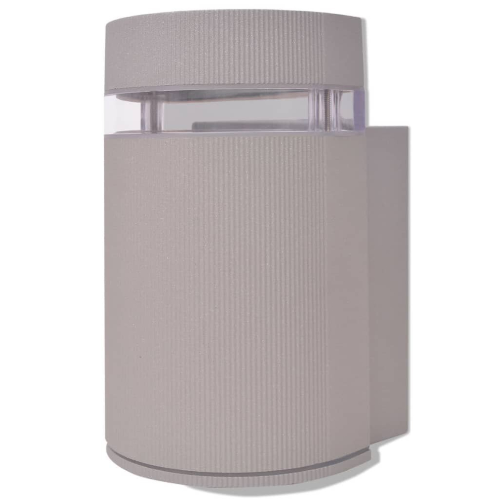 vidaXL Outdoor Semi-Cylindrical Wall Sconce Grey Aluminium Garden Light Lamp