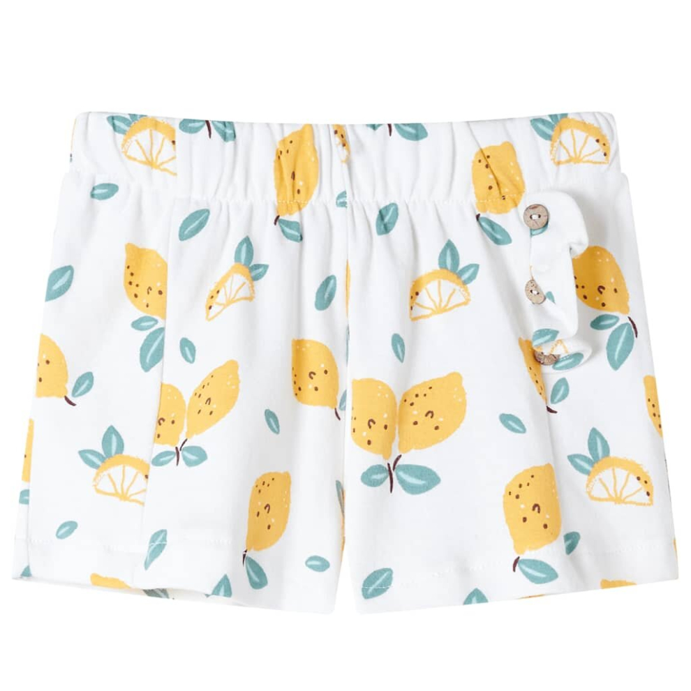 (104) Kids' Shorts Toddler Pants Children Shorts Elasticated Pants Lemon Print Ecru