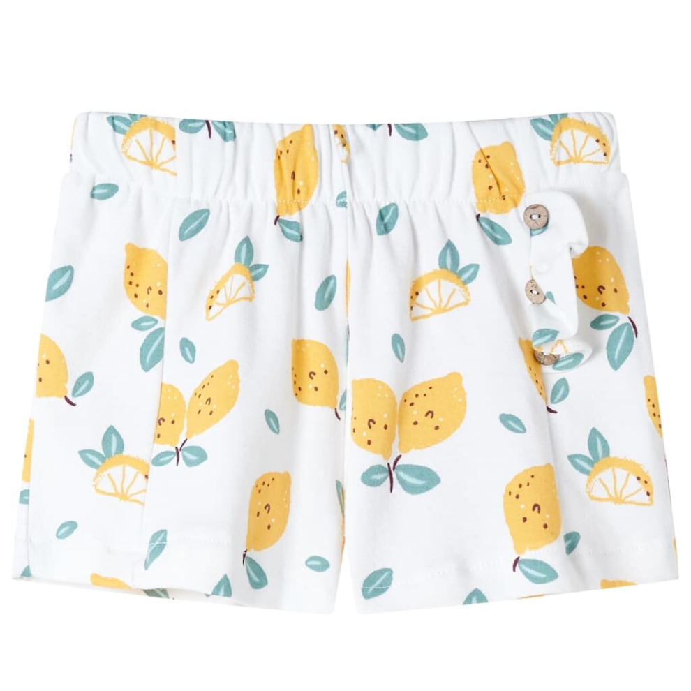 Vidaxl (140) Kids' Shorts Toddler Pants Children Shorts Elasticated Pants Lemon Print Ecru Yellow