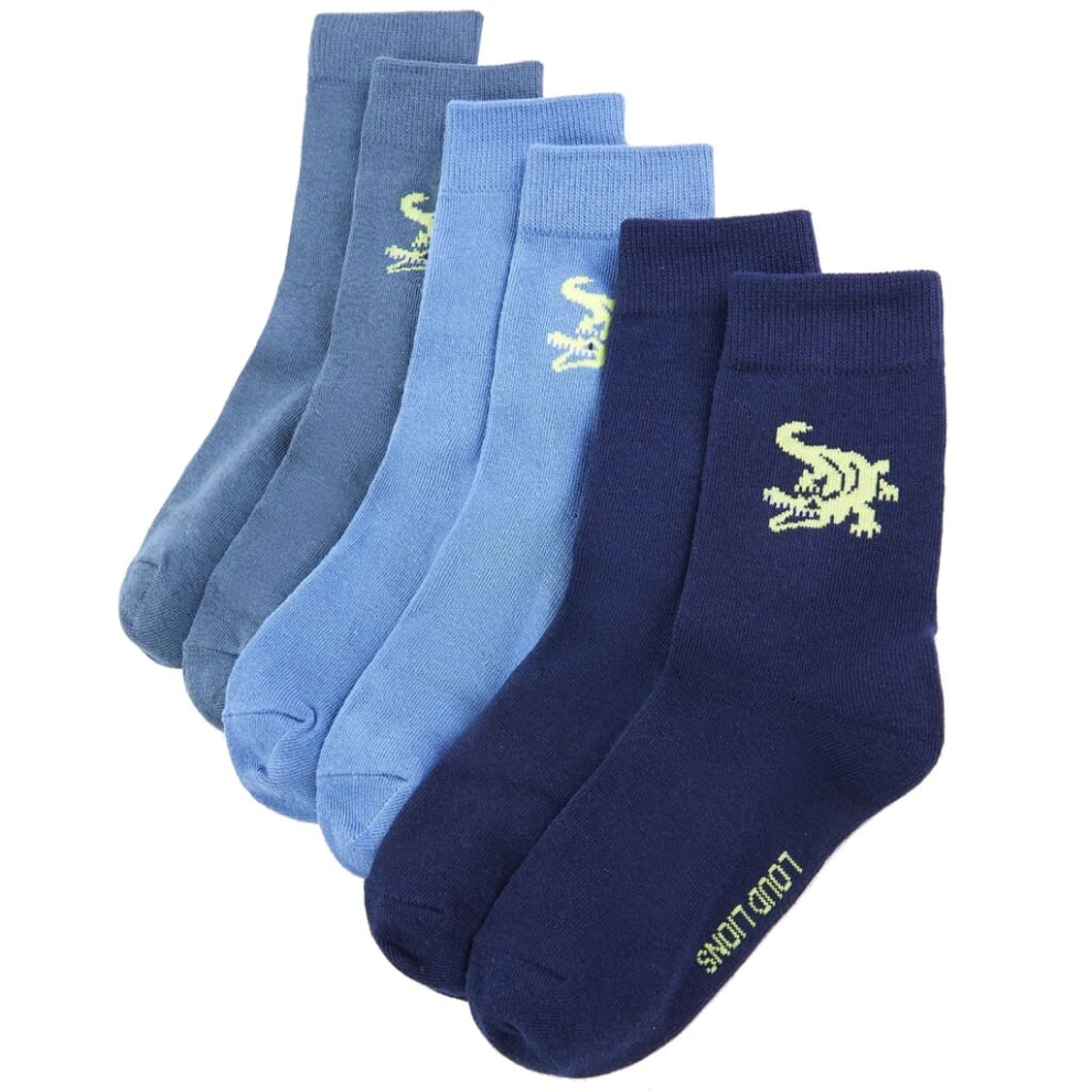 Vidaxl (30-34) Kids' Socks Children Cotton Socks Toddler School Socks 5 Pairs Crocodile Print
