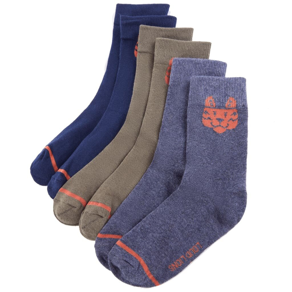 Vidaxl (26-29) Kids' Socks Children Cotton Socks Toddler School Socks 5 Pairs Tiger Print