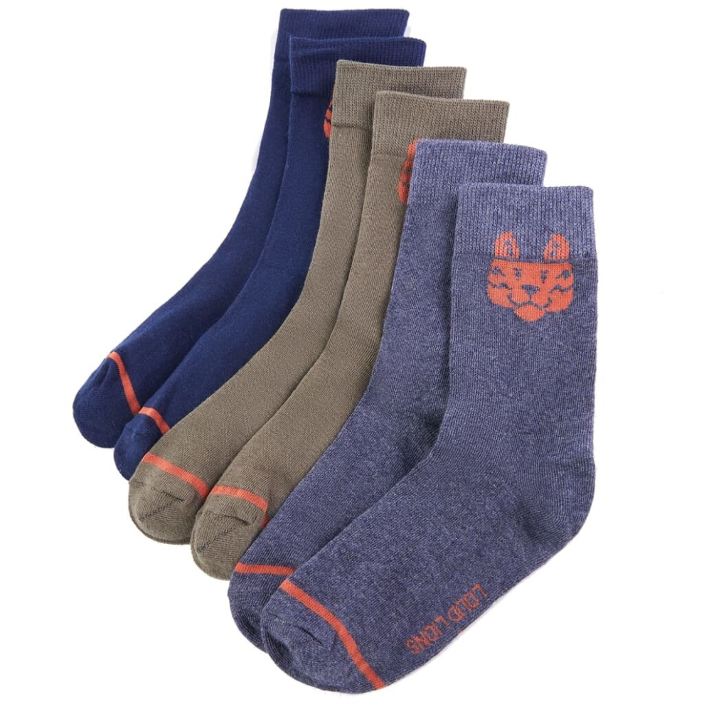 Vidaxl (30-34) Kids' Socks Children Cotton Socks Toddler School Socks 5 Pairs Tiger Print