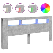 (concrete grey, 220 x 18.5 x 103.5 cm) vidaXL LED Headboard Bed Header Bedroom Storage Bed Headboard Engineered Wood