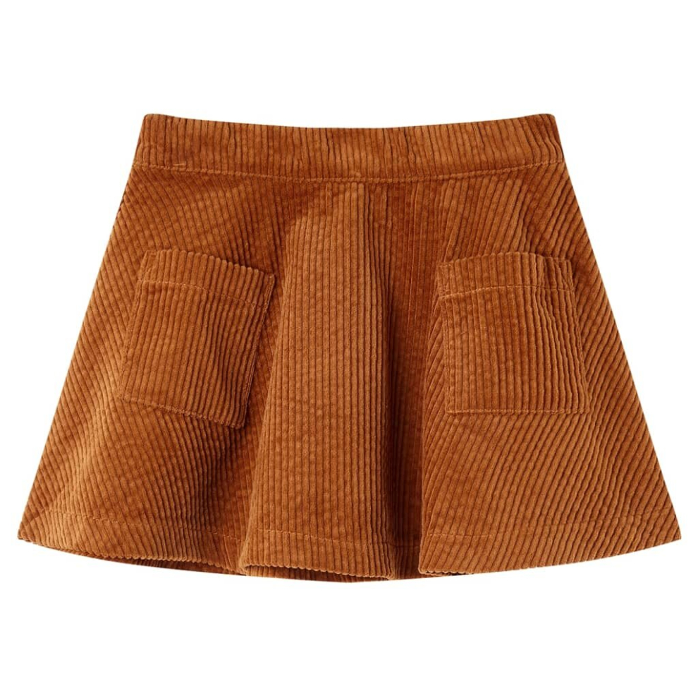 (cognac, 104) Kids' Skirt with Pockets Girl's Skater Skirt Kids School Short Skirt Corduroy