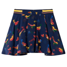(128) Kids' Skirt Children's Skater Skirt School Girls' Short Skirt Bird Print Navy