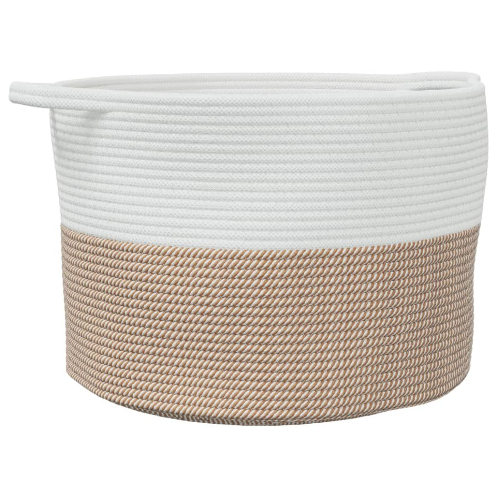 Vidaxl Laundry Basket Laundry Hamper Bin Laundry Sorter And Cotton Brown/White