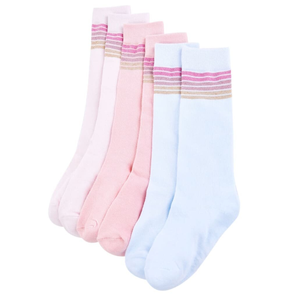 (26-29) Kids' Socks Children Cotton Socks Toddler School Socks 5 Pairs Striped Print