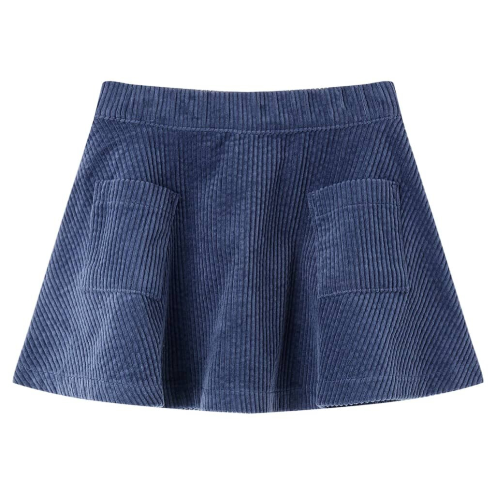 Vidaxl (Navy, 92) Kids' Skirt With Pockets Girl's Skater Skirt Kids School Short Skirt Corduroy Blue