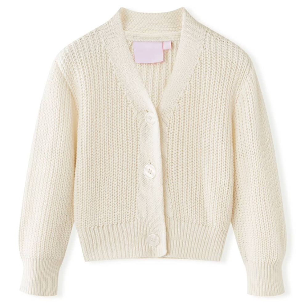 Vidaxl (116) Kids' Cardigan Coats Long Sleeves Toddler Kids Knit Sweater Knitted Snow White
