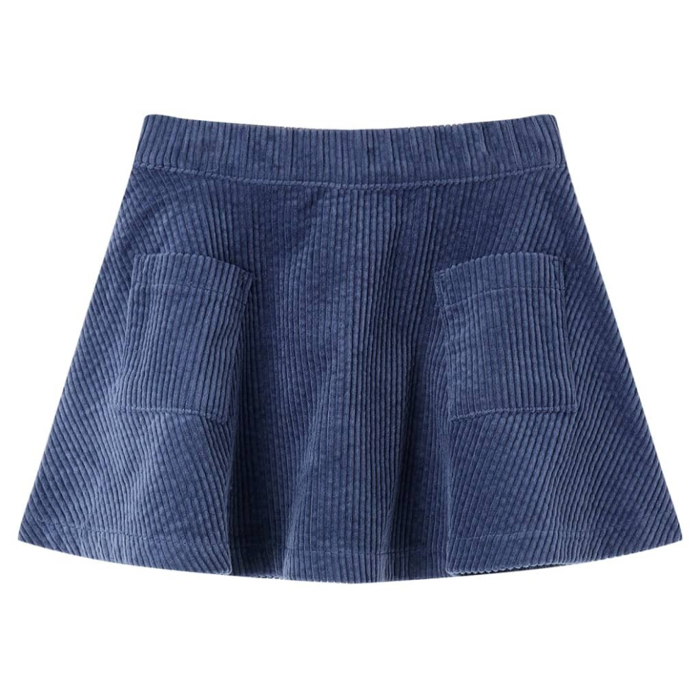 (navy, 128) Kids' Skirt with Pockets Girl's Skater Skirt Kids School Short Skirt Corduroy