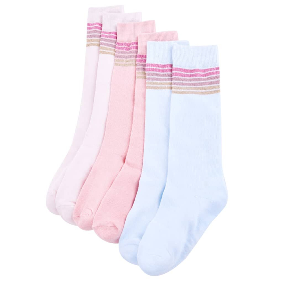Vidaxl (23-26) Kids' Socks Children Cotton Socks Toddler School Socks 5 Pairs Striped Print