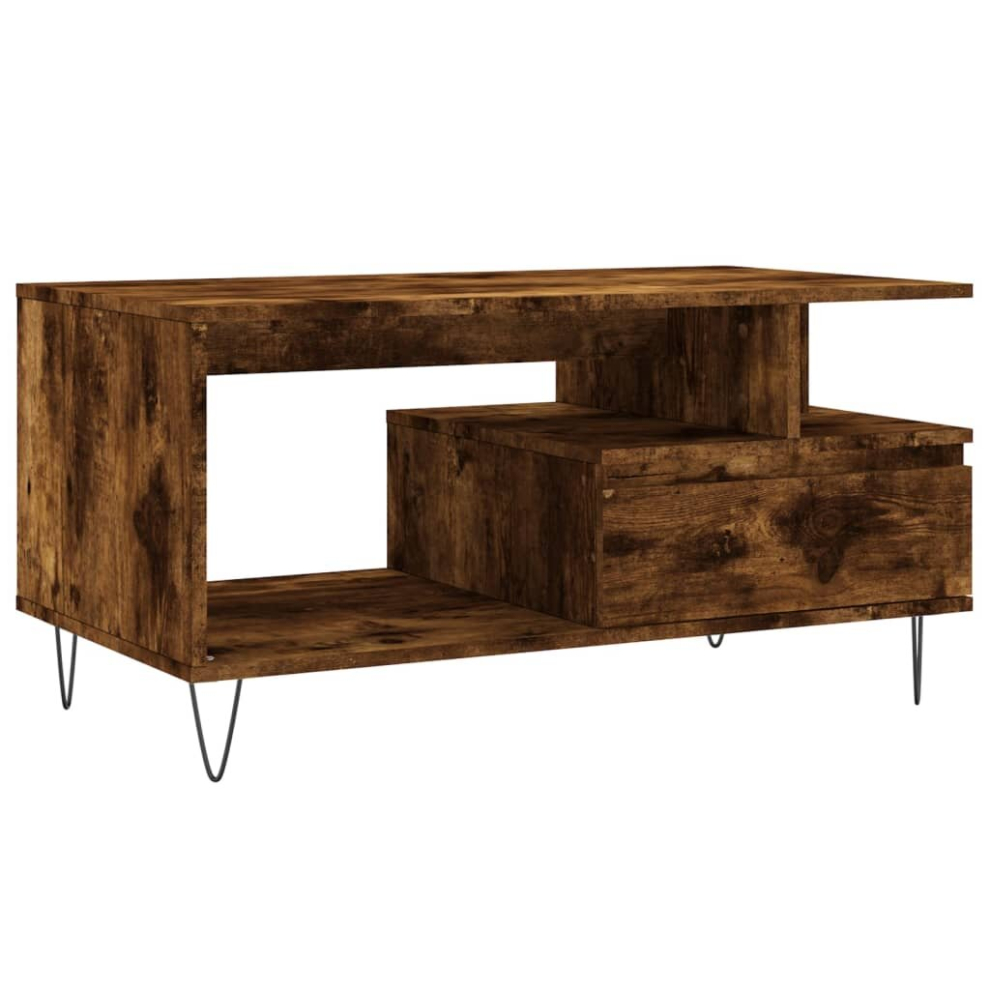 Vidaxl (Smoked Oak) Coffee Table Side Table End Accent Telephone Sofa Table Engineered Wood