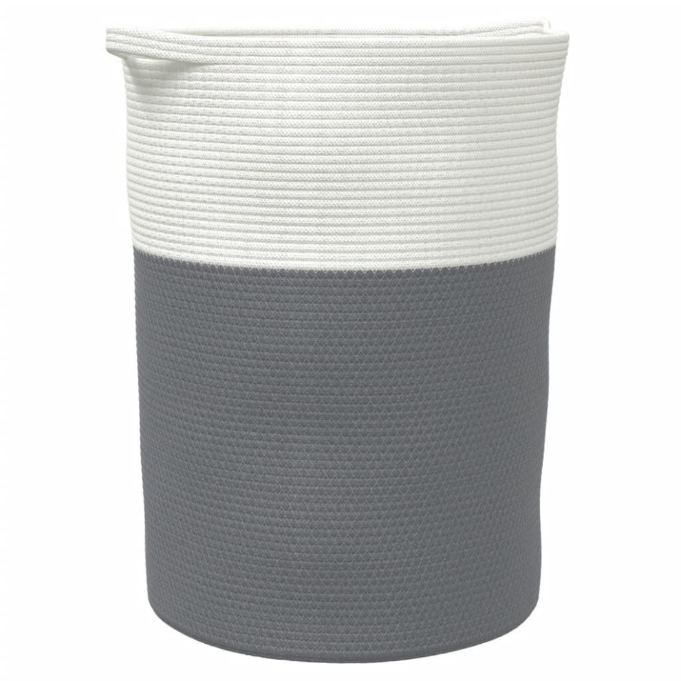 Vidaxl (Grey) Storage Basket Laundry Basket Washing Basket Laundry Hamper Cotton Grey