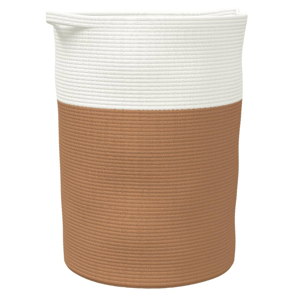Vidaxl (Brown) Storage Basket Laundry Basket Washing Basket Laundry Hamper Cotton Brown