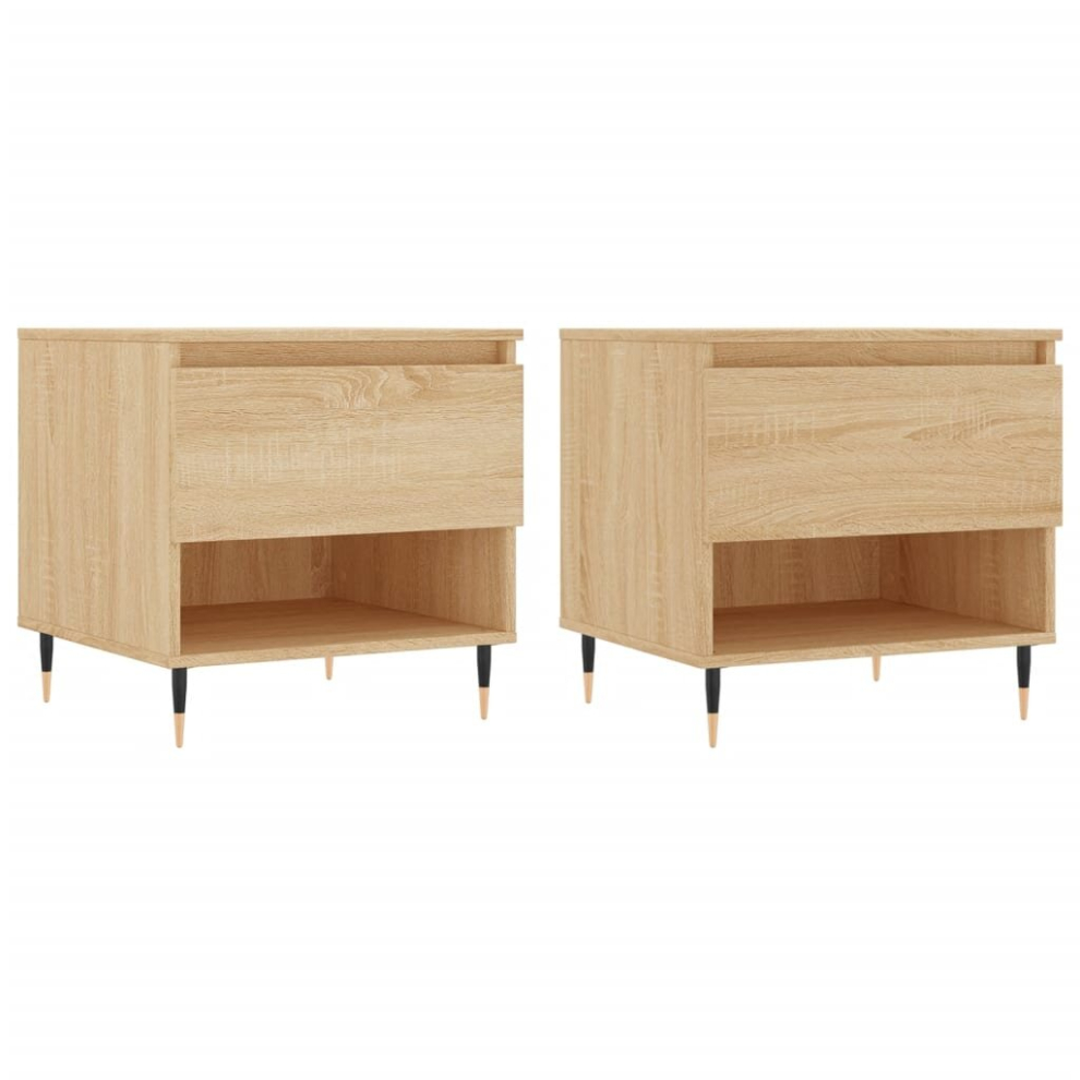 Vidaxl (Sonoma Oak, 2 Pcs) Coffee Table Side Table End Accent Telephone Sofa Table Engineered Wood