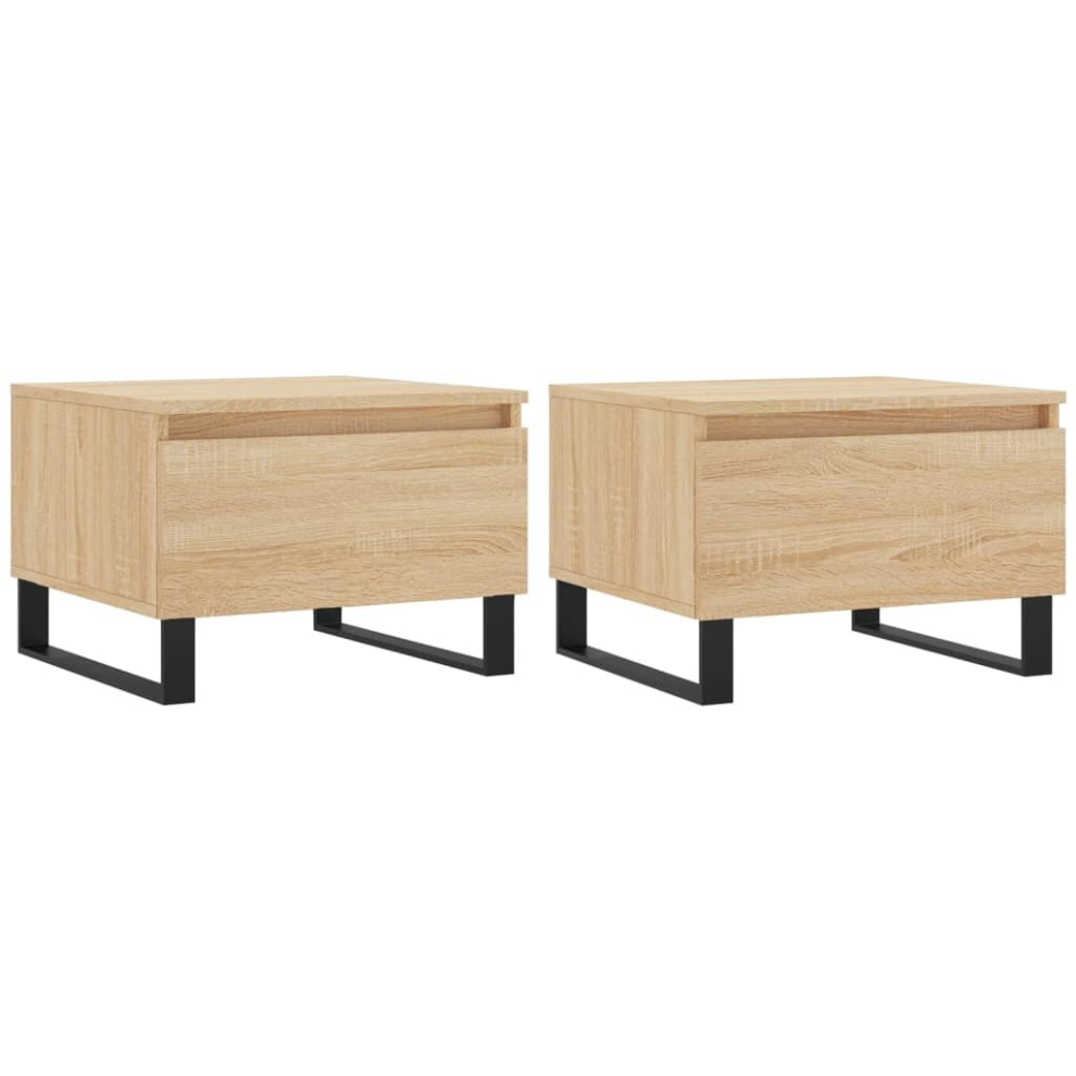 Vidaxl (Sonoma Oak, 2 Pcs) Coffee Table Side Table End Accent Telephone Sofa Table Engineered Wood