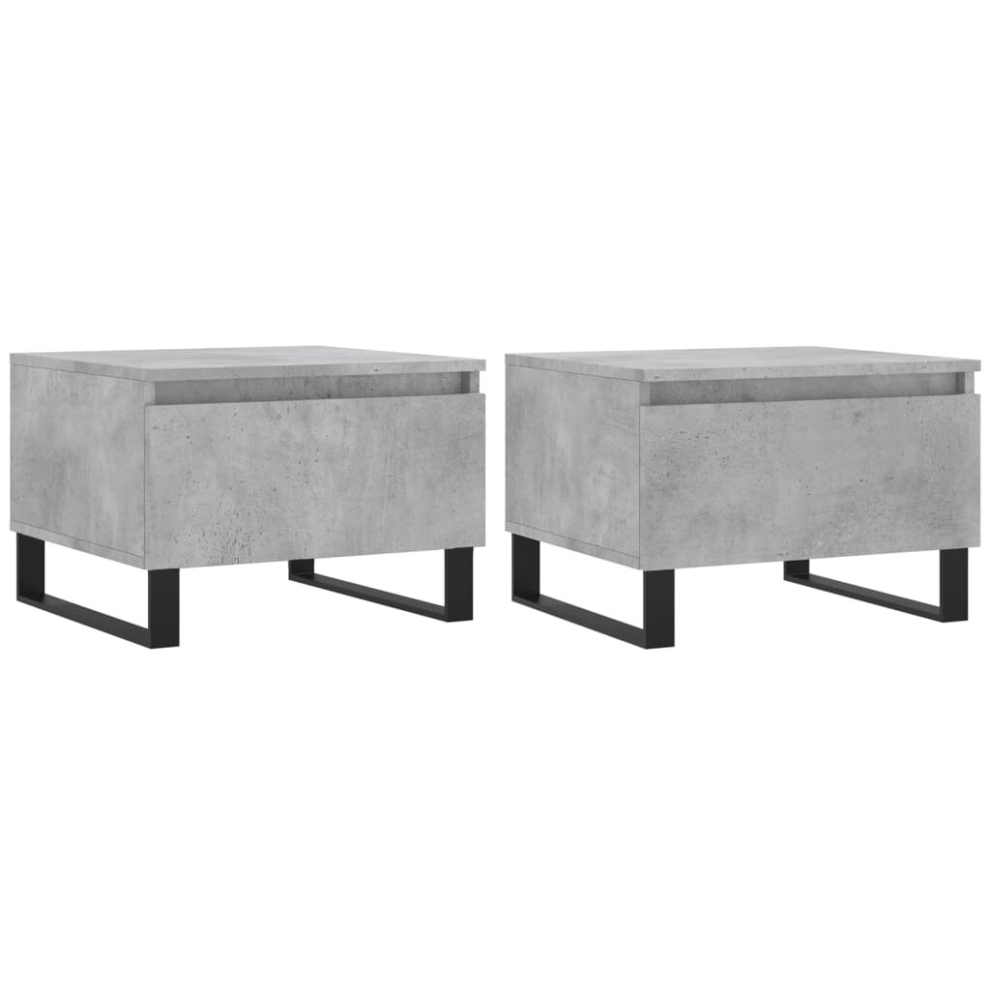 Vidaxl (Concrete Grey, 2 Pcs) Coffee Table Side Table End Accent Telephone Sofa Table Engineered Wood