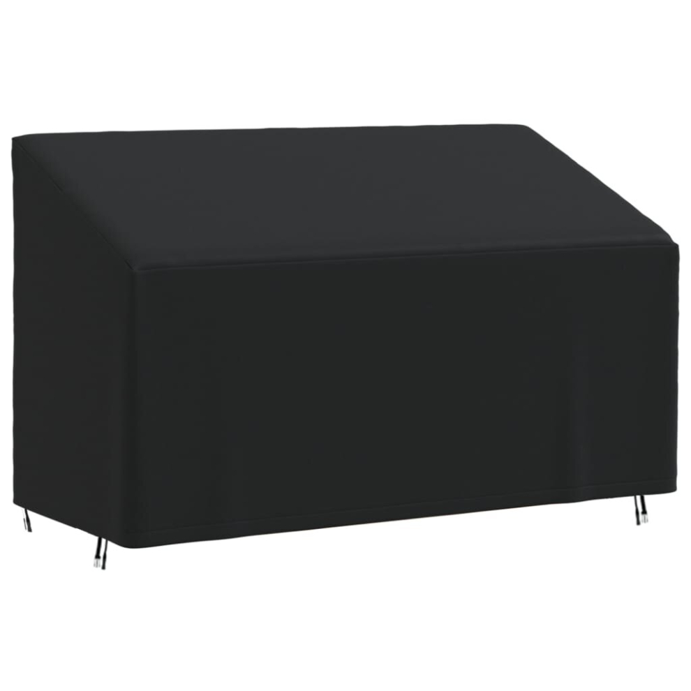 (165 x 70 x 65/94 cm) vidaXL 3-Seater Bench Cover Outdoor Patio Bench Seat Cover Black 420D Oxford