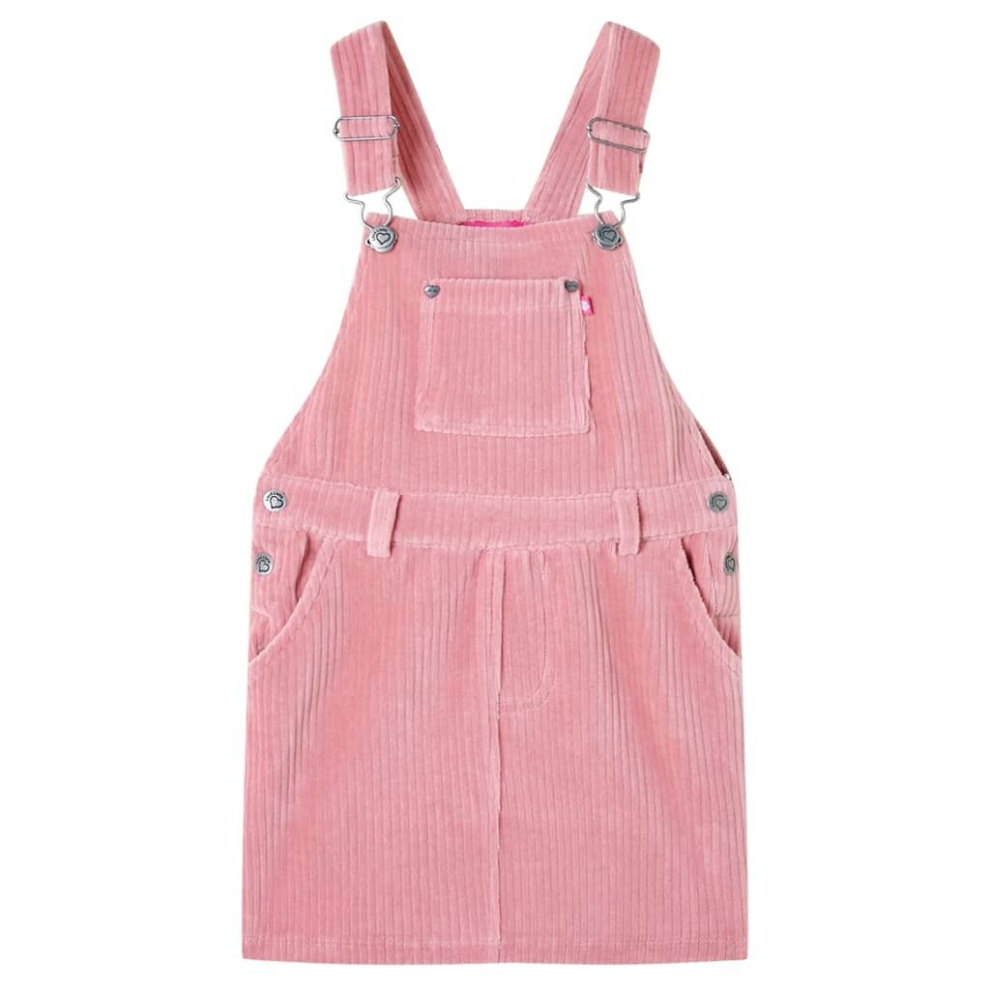 Vidaxl (Pink, 92) Kids' Overall Dress Girls Suspender Skirt Children School Dresses Corduroy