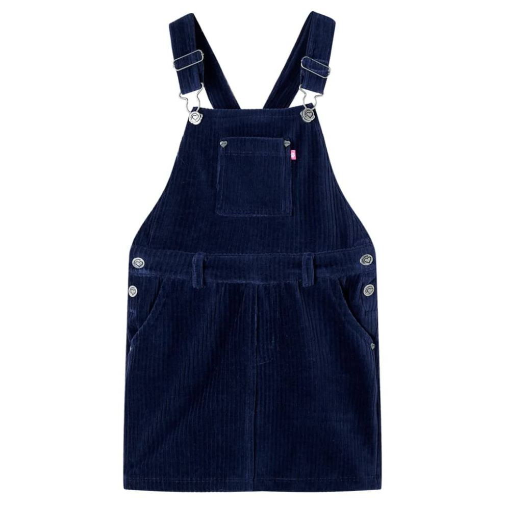 Vidaxl (Navy, 92) Kids' Overall Dress Girls Suspender Skirt Children School Dresses Corduroy