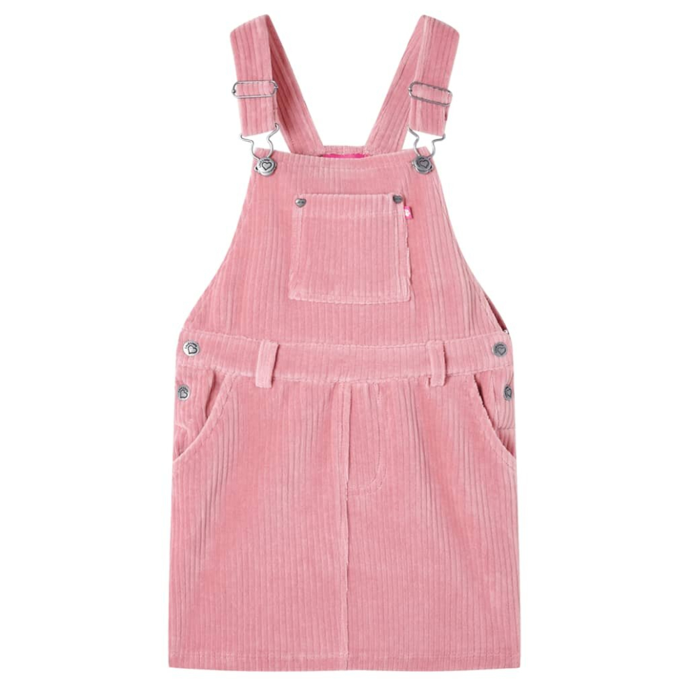Vidaxl (Pink, 116) Kids' Overall Dress Girls Suspender Skirt Children School Dresses Corduroy